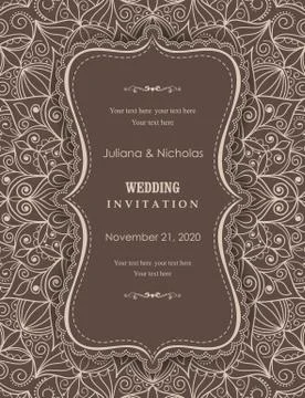 Wedding invitation cards Eastern style Stock Illustration