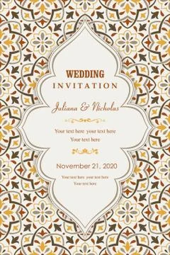 Wedding invitation cards Eastern style Stock Illustration