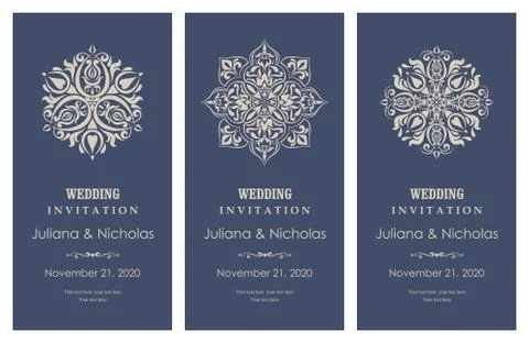 Wedding invitation cards Eastern style Stock Illustration