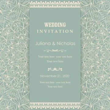Wedding invitation cards Eastern style Stock Illustration