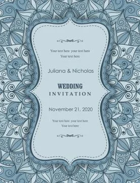 Wedding invitation cards Eastern style Stock Illustration