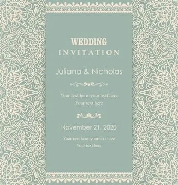 Wedding invitation cards Eastern style Stock Illustration