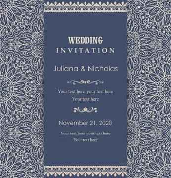 Wedding invitation cards Eastern style Stock Illustration
