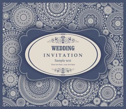 Wedding invitation cards Eastern style Stock Illustration