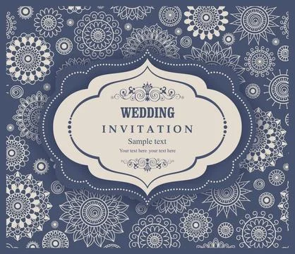 Wedding invitation cards Eastern style Stock Illustration