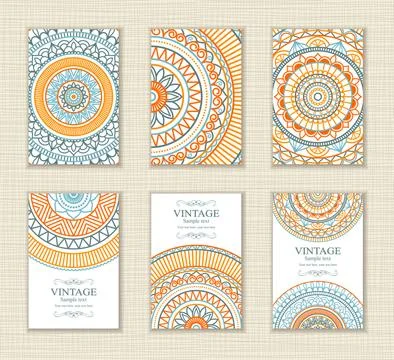 Wedding invitation cards Eastern style Stock Illustration