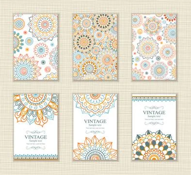 Wedding invitation cards Eastern style Stock Illustration