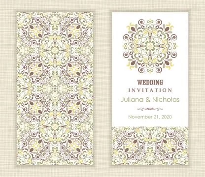 Wedding invitation cards Eastern style Stock Illustration