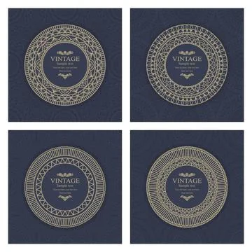 Wedding invitation cards Eastern style Stock Illustration