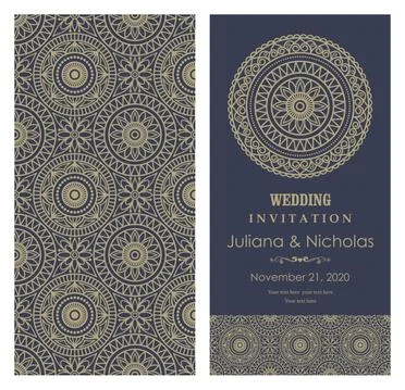 Wedding invitation cards Eastern style Illustrazione stock
