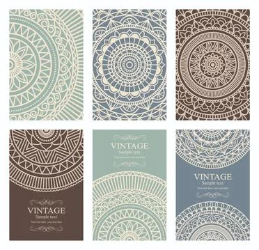 Wedding invitation cards Eastern style Stock Illustration