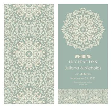 Wedding invitation cards Eastern style Stock Illustration