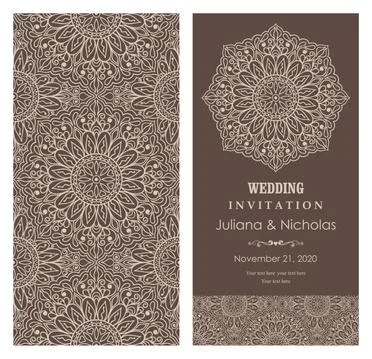 Wedding invitation cards Eastern style Stock Illustration