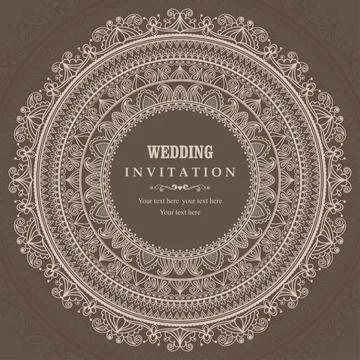 Wedding invitation cards Eastern style Stock Illustration