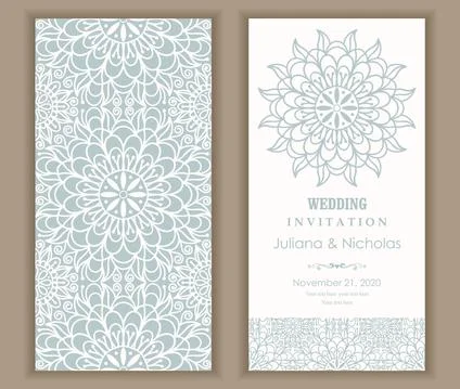 Wedding invitation cards Eastern style Stock Illustration