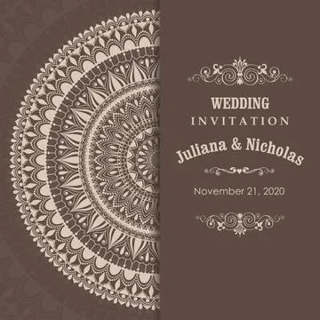 Wedding invitation cards Eastern style Stock Illustration