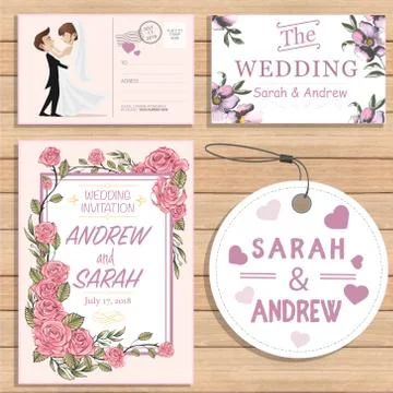 Wedding Invitation Cards Stock Illustration