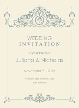 Wedding invitation cards Stock Illustration