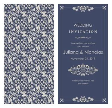 Wedding invitation cards Stock Illustration