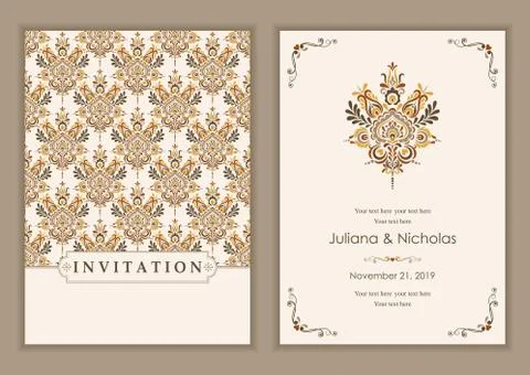 Wedding invitation cards Stock Illustration