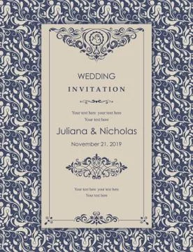 Wedding invitation cards Stock Illustration