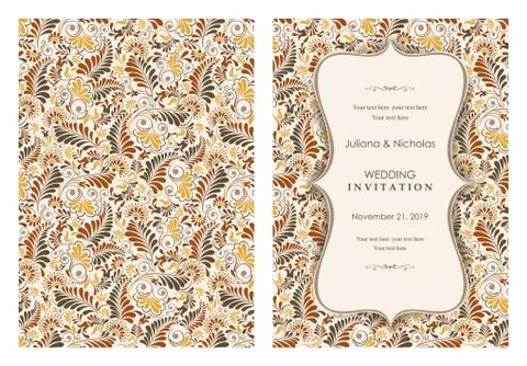 Wedding invitation cards Stock Illustration