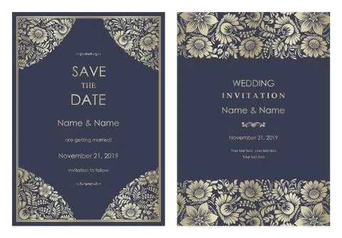 Wedding invitation cards Stock Illustration