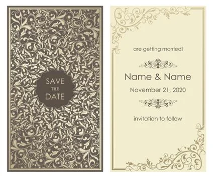 Wedding invitation cards Stock Illustration