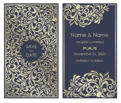 Wedding invitation cards Stock Illustration