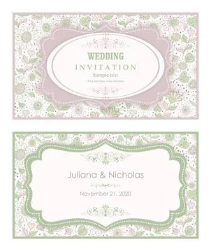 Wedding invitation cards Stock Illustration