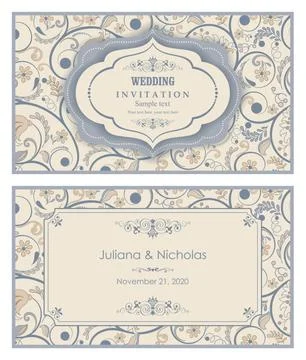 Wedding invitation cards Stock Illustration