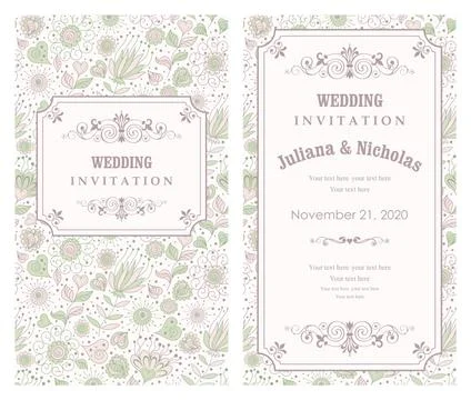 Wedding invitation cards Stock Illustration