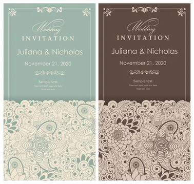 Wedding invitation cards Stock Illustration