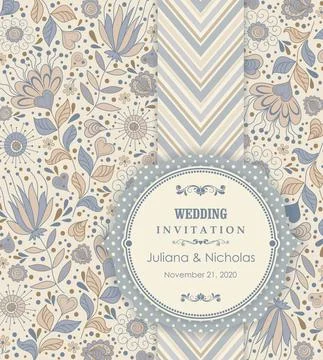 Wedding invitation cards Stock Illustration