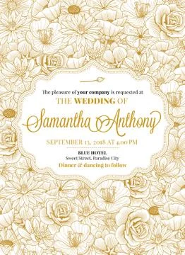 Wedding Invitation Design Stock Illustration