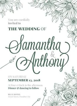 Wedding Invitation Design Stock Illustration