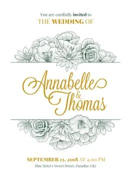 Wedding Invitation Design Illustrazione stock