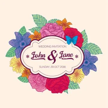 Wedding Invitation Design 스톡 일러스트