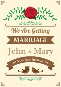 Wedding Invitation Design 스톡 일러스트
