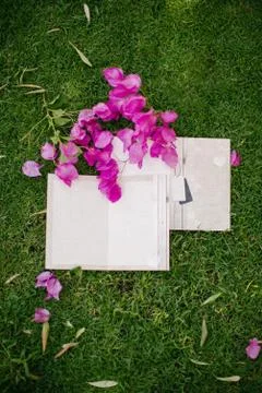 Wedding invitation. Empty plain white floor. Stock Photos