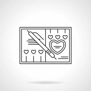 Wedding invitation flat line vector icon Stock Illustration