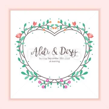 Wedding Invitation Floral Frame Decoration Background Stock Illustration