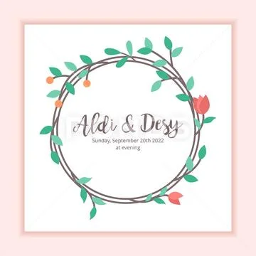 Wedding Invitation Floral Frame Decoration Background Stock Illustration