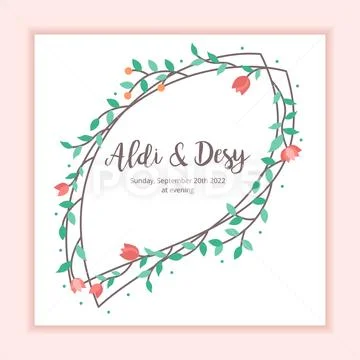 Wedding Invitation Floral Frame Decoration Background Stock Illustration