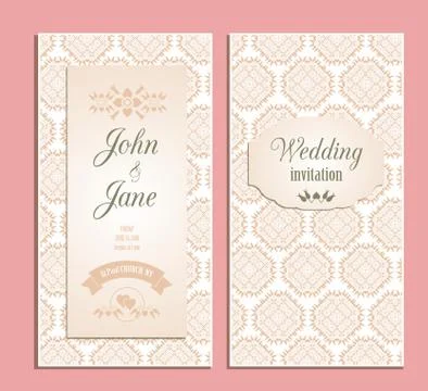 Wedding invitation floral vector template Stock Illustration