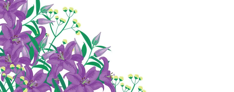 Wedding invitation with flower set, vector illustration. Graphic floral pattern Illustrazione stock