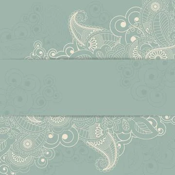 Wedding Invitation  in a folk style Stock Illustration