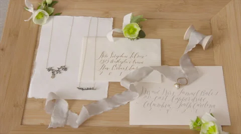 Wedding Invitation Stock Footage 55375042