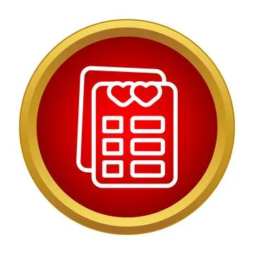 Wedding invitation heart checklist icon vector button Illustrazione stock