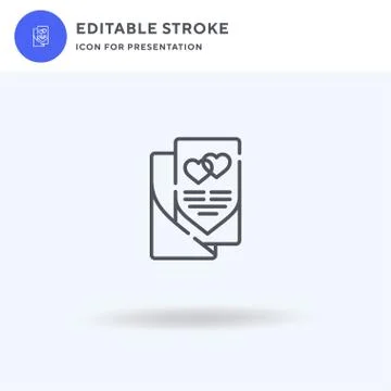 Wedding Invitation icon vector, filled flat sign, solid pictogram isolated on 스톡 일러스트